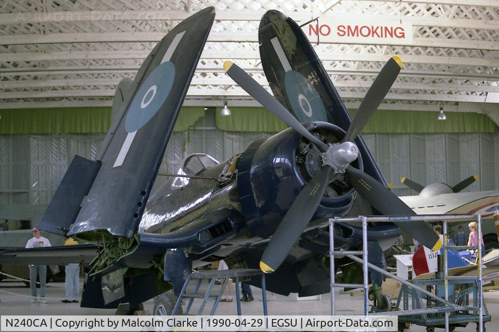 N240CA, 1945 Vought F4U-4 Corsair C/N 9513, Vought F4U-4B Corsair at Duxford Airfield in 1990.