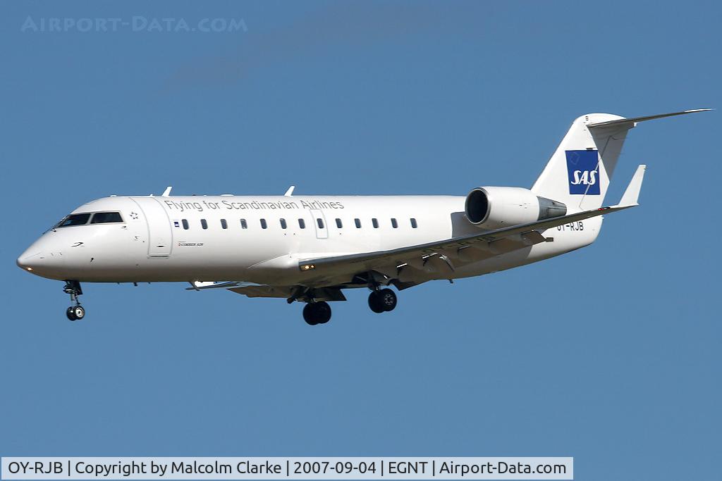 OY-RJB, 2000 Canadair CRJ-200LR (CL-600-2B19) C/N 7419, Canadair CL-600-2B19 Regional Jet CRJ-200LR at Newcastle Airport in 2007.