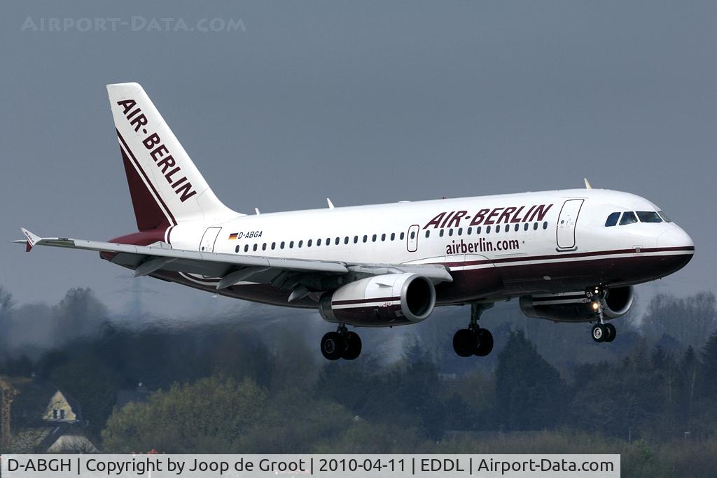 D-ABGH, 2007 Airbus A319-111 C/N 3245, arrival at Dusseldorf.