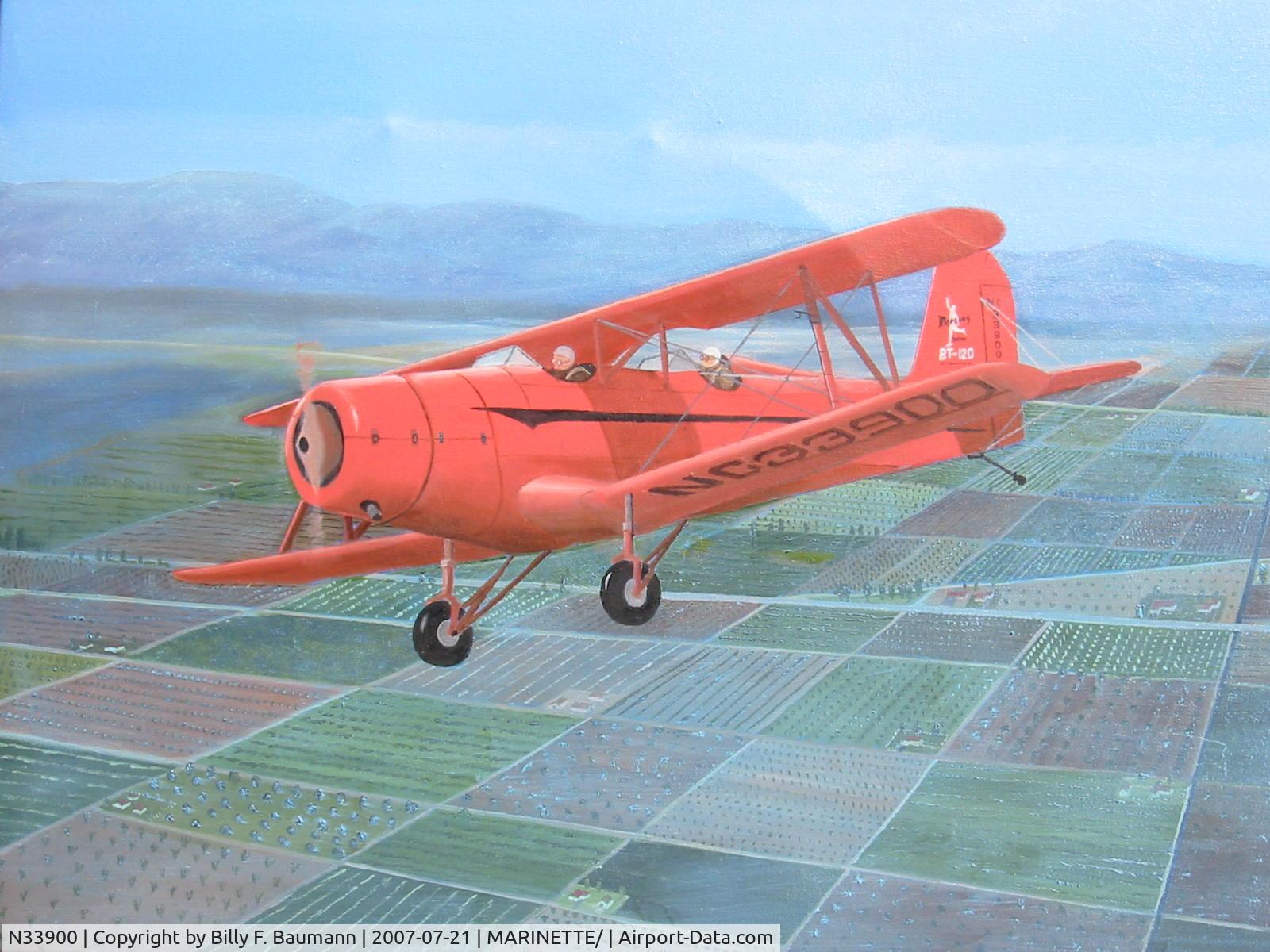 N33900, 1940 Mercury BT-120 C/N 2, Painting of BT-120 inflight