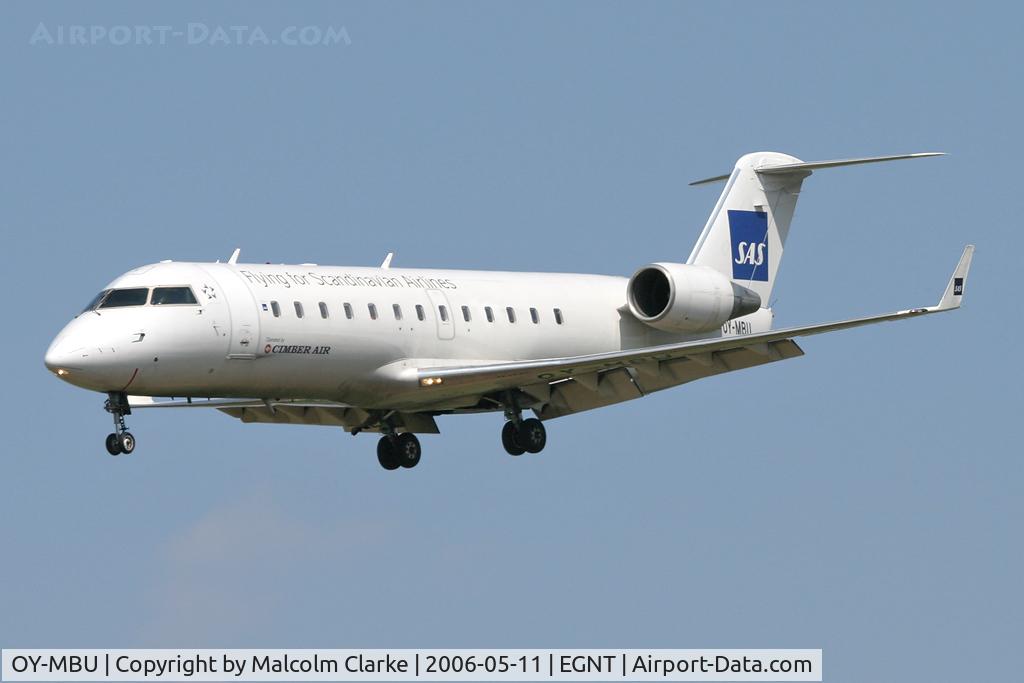 OY-MBU, 2000 Canadair CRJ-200LR (CL-600-2B19) C/N 7373, Canadair CL-600-2B19 Regional Jet CRJ-200LR at Newcastle Airport in 2006.