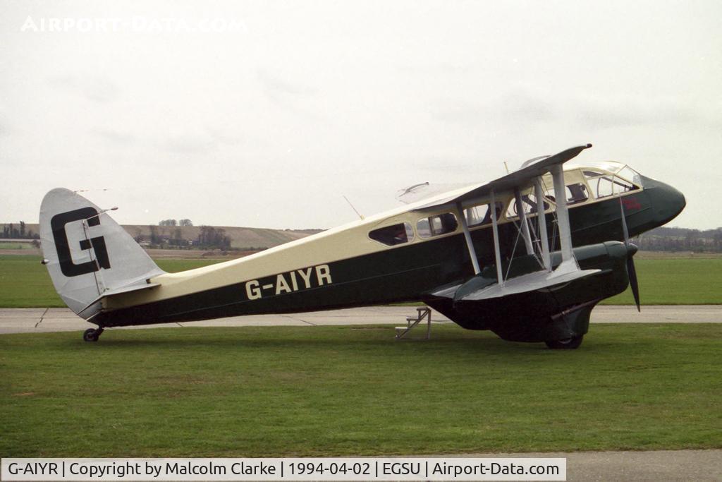 G-AIYR, 1943 De Havilland DH-89A Dominie/Dragon Rapide C/N 6676, De Havilland DH-89A Dominie. Classic Wings for flights of nostalgia at the Imperial War Museum at Duxford in 1994.
