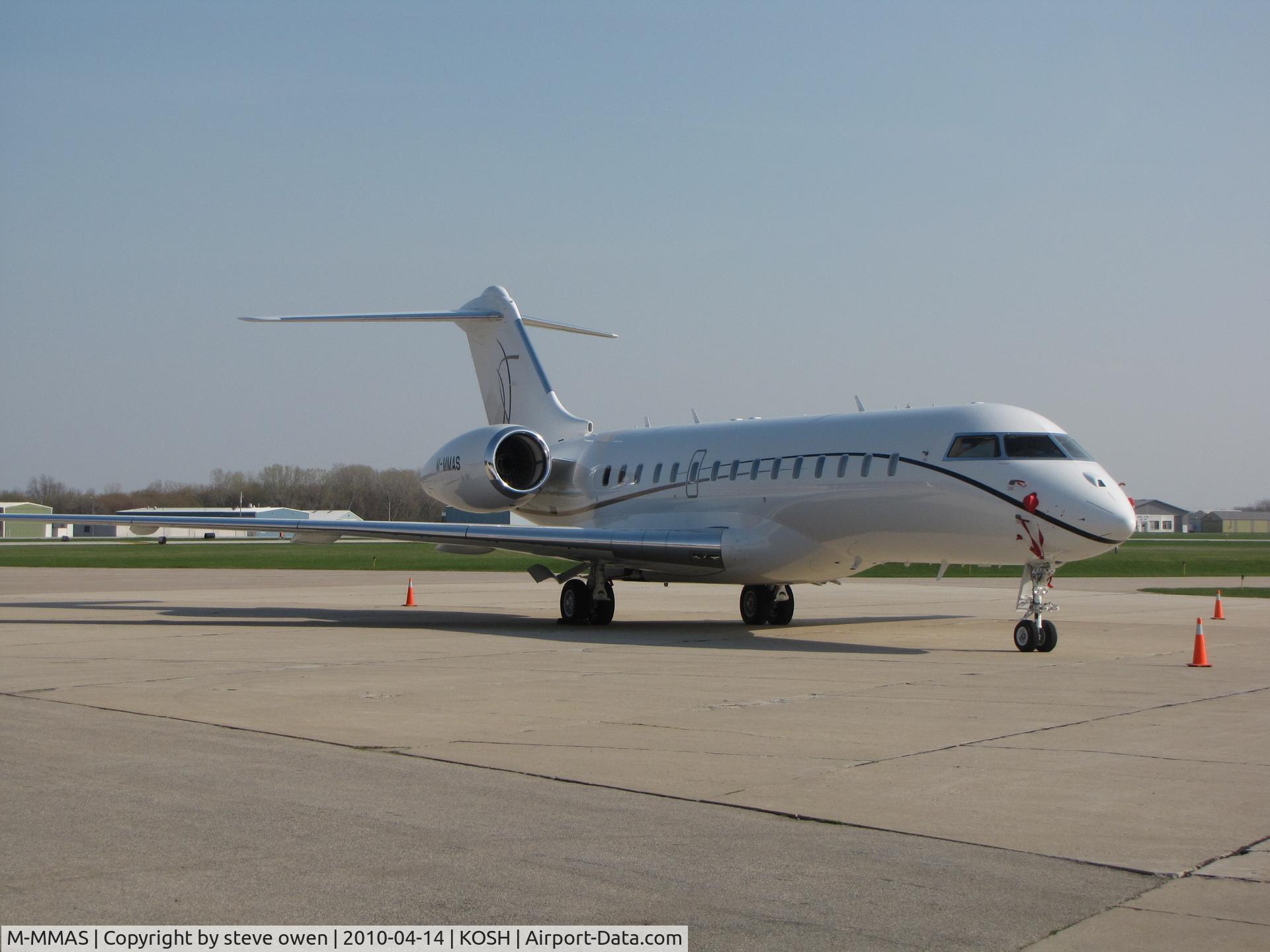 M-MMAS, 2007 Bombardier BD-700-1A10 Global Express C/N 9267, seen at oshkosh WI USA 14 April 2010