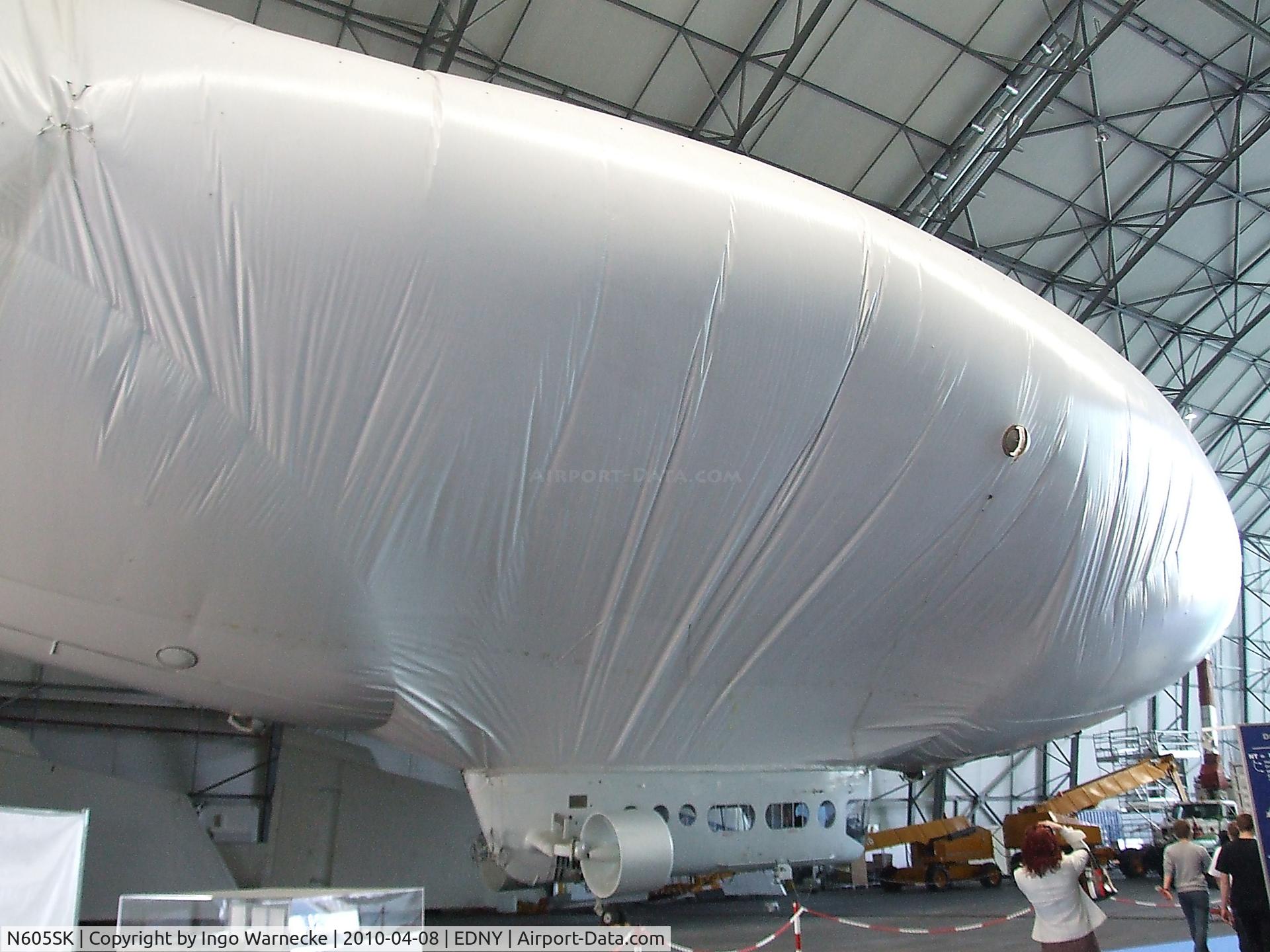 N605SK, 1986 Airship Industries Skyship 600 C/N 1215/05, Airship Industries Skyship 600 undergoing maintenance inside the Zeppelin-hangar at Friedrichshafen airport