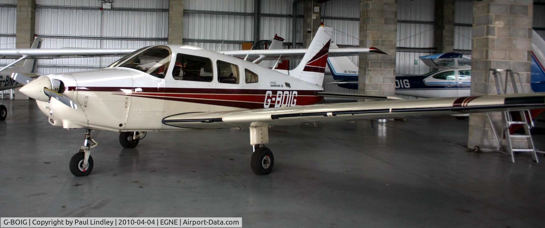 G-BOIG, 1985 Piper PA-28-161 Cherokee Warrior II C/N 28-8516027, under cover
