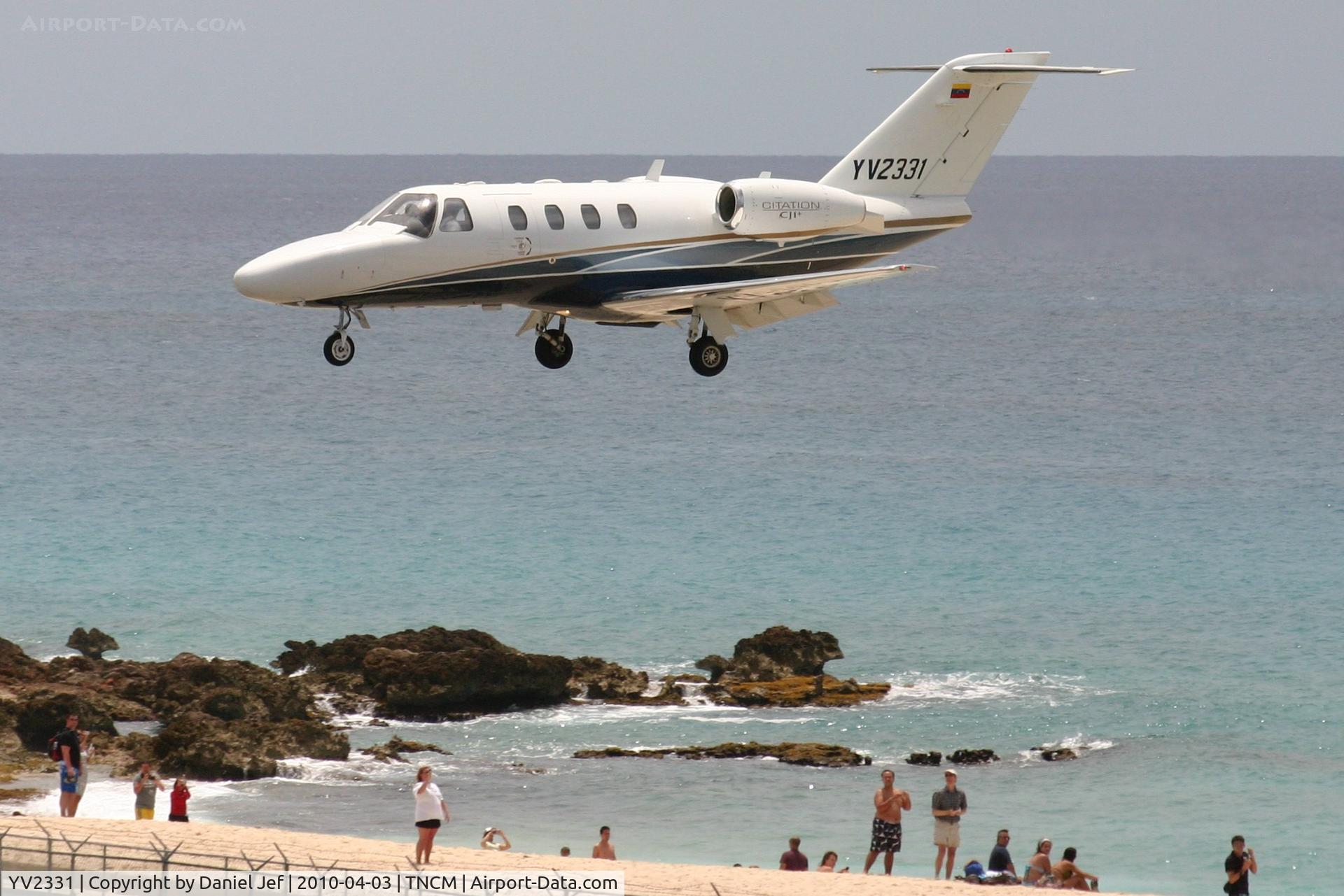 YV2331, 2006 Cessna 525 CitationJet CJ1+ C/N 525-0631, YV2331 landing at TNCM runway 10