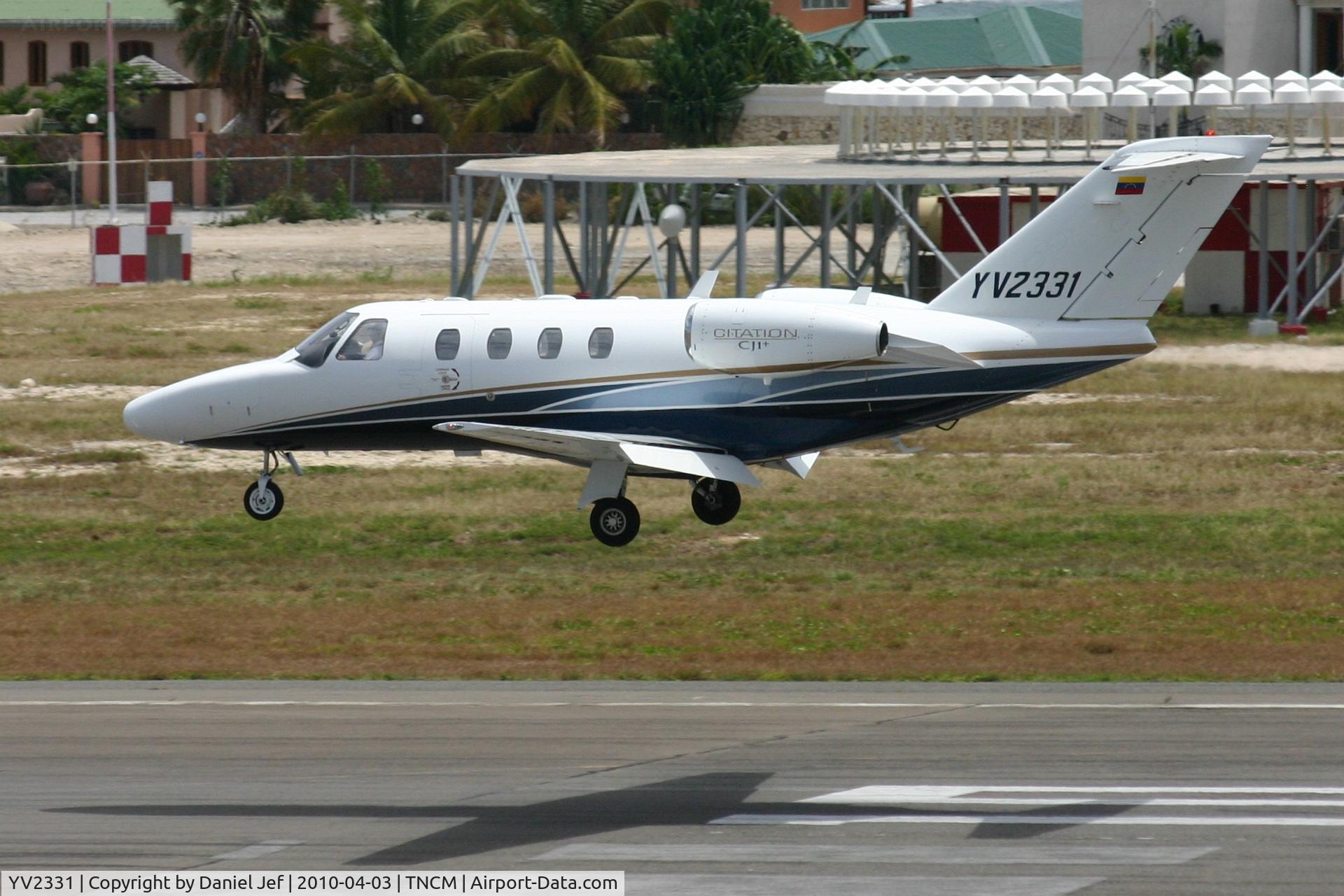 YV2331, 2006 Cessna 525 CitationJet CJ1+ C/N 525-0631, YV2331 Over the number at TNCM runway 10