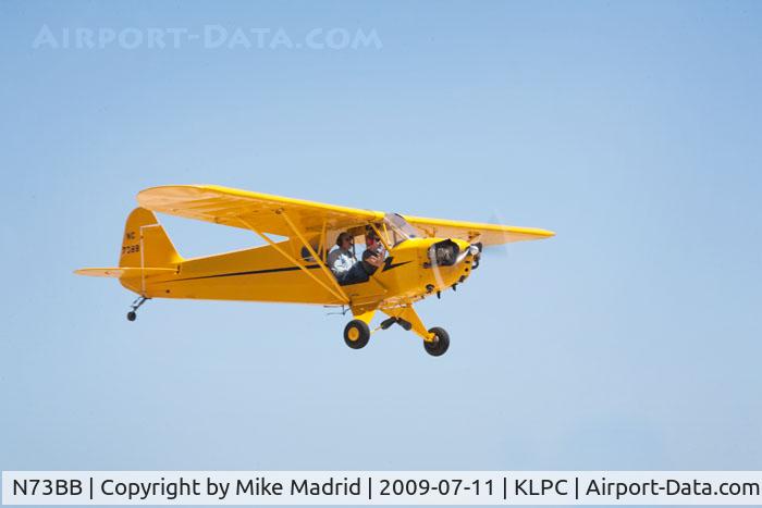 N73BB, 1946 Piper J3C-65 Cub Cub C/N 15553, Landing West Coast Cub Fly-in 2009 Lompoc