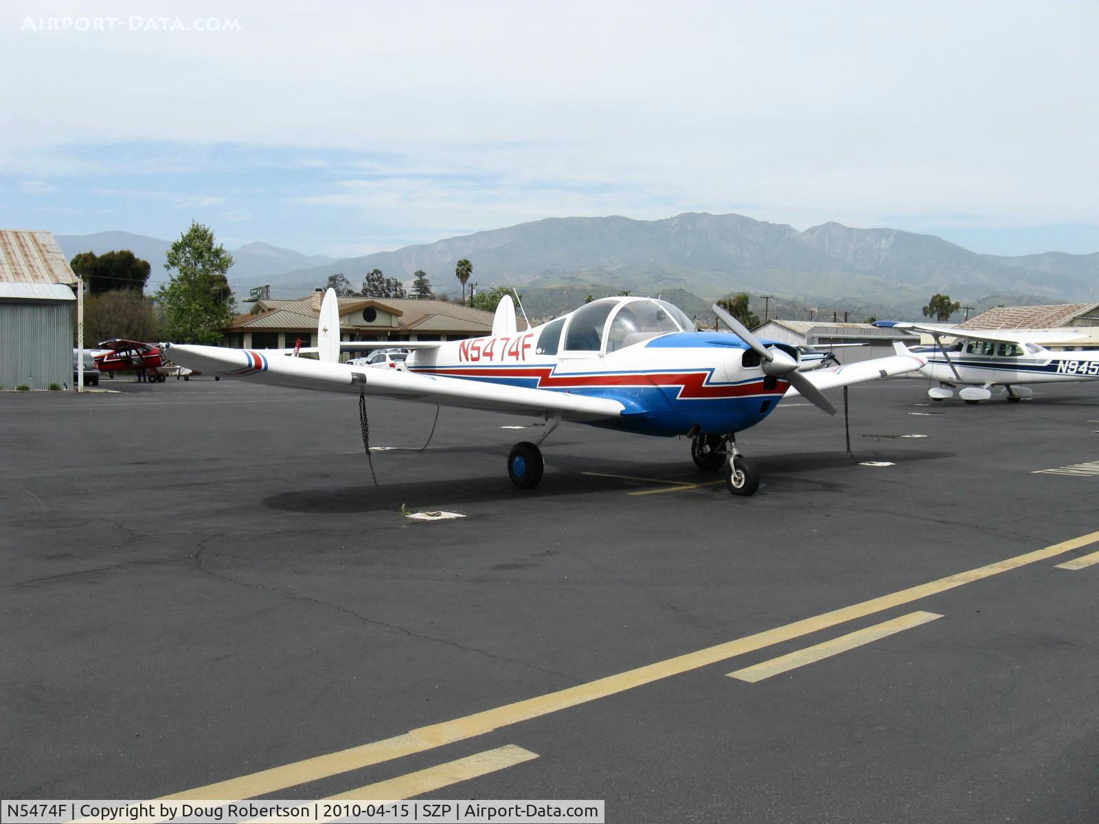 N5474F, 1968 Mooney A2a Cadet C/N B-274, 1968 Alon A-2A, Continental C90-16F 90 Hp. Mis-registered as an ALON-Mooney built 38 from B-261-B-298.