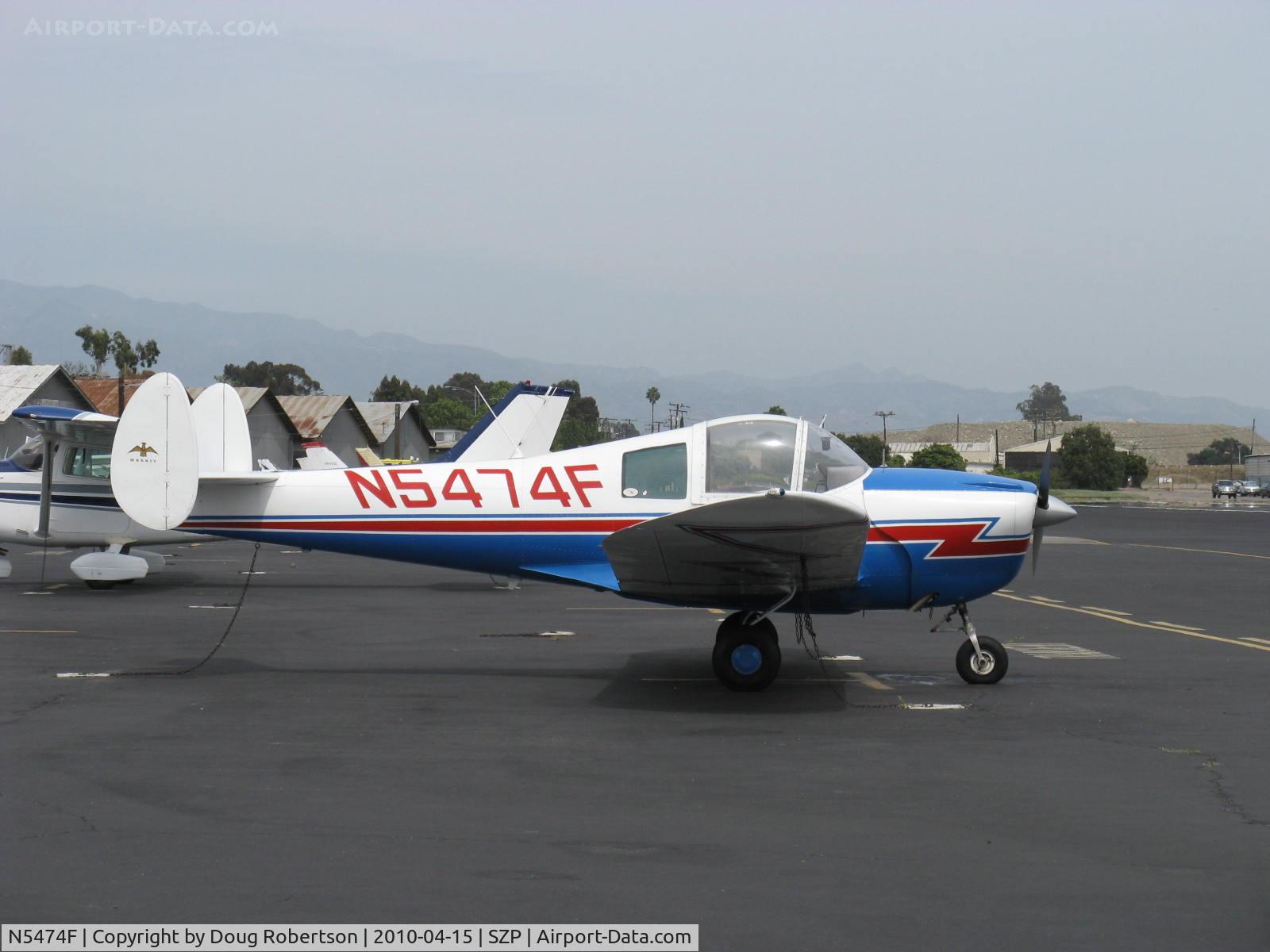 N5474F, 1968 Mooney A2a Cadet C/N B-274, 1968 Alon A-2A, Continental C90-16F 90 Hp. Mis-registered as an ALON-Mooney built 38 from B-261-B298.
