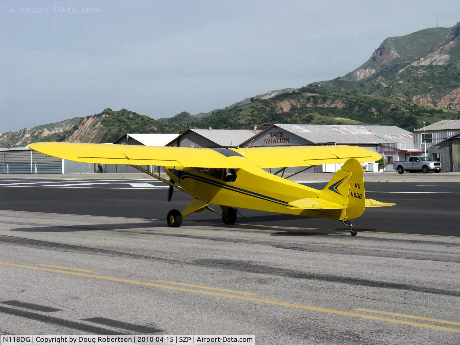 N118DG, 2008 Piper PA-18 Replica C/N 001, 2008 Ganzer XPA18, Continental O-200-A 100 Hp, taxi