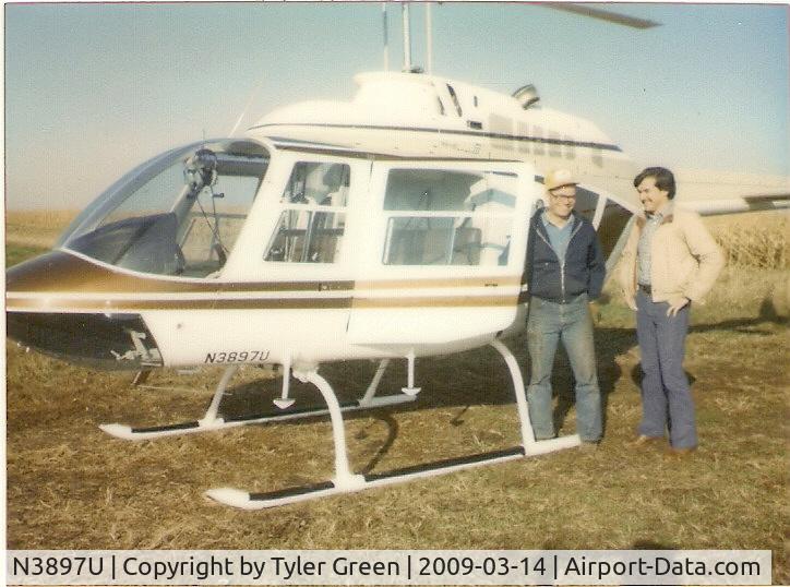 N3897U, 1980 Bell 206B JetRanger C/N 3205, Taken in mid 1980's in Hudson, Iowa