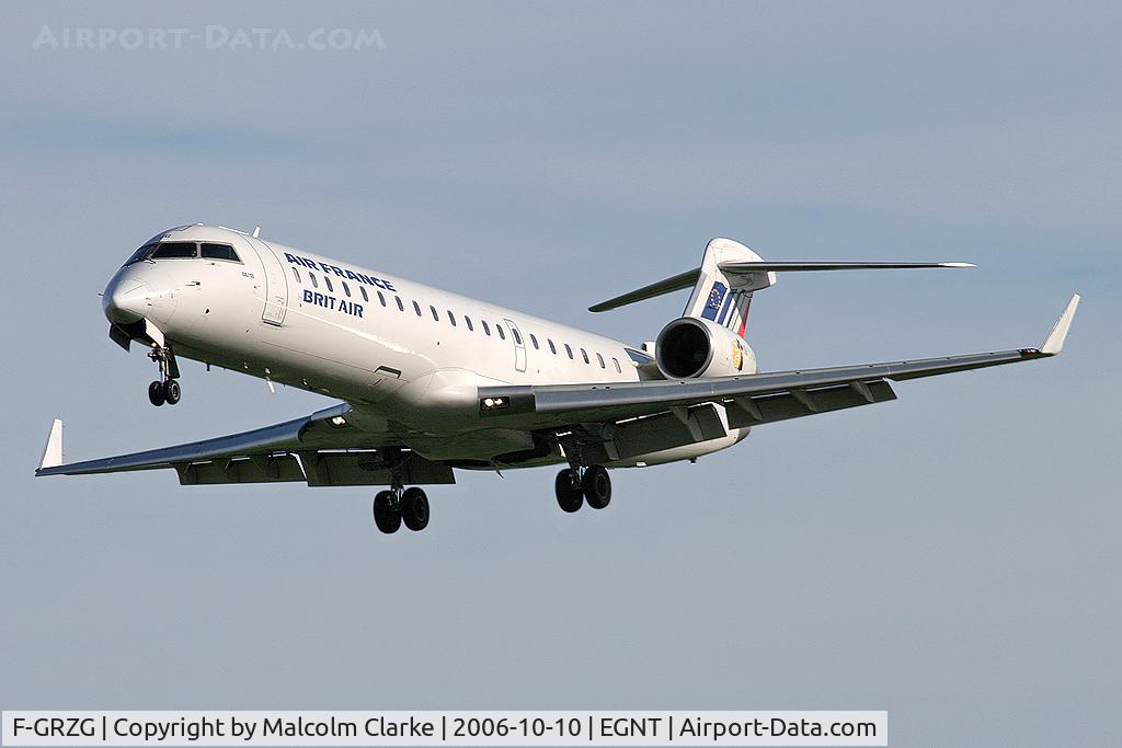 F-GRZG, 2002 Bombardier CRJ-701 (CL-600-2C10) Regional Jet C/N 10037, Canadair CL-600-2C10 Regional Jet CRJ-702 at newcastle Airport in 2006.