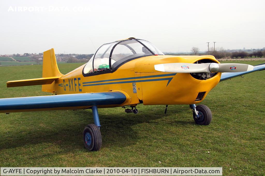 G-AYFE, 1971 Rollason Druine D-62C Condor C/N RAE/646, Rollason Druine D.62B Condor at Fishburn Airfield in 2010.