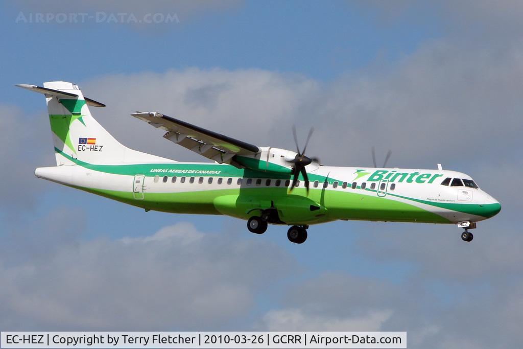 EC-HEZ, 1998 ATR 72-212A C/N 582, Binter ATR72 at Arrecife , Lanzarote in March 2010