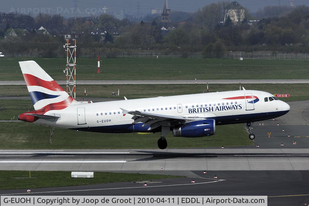 G-EUOH, 2001 Airbus A319-131 C/N 1604, arrival at Dusseldorf.