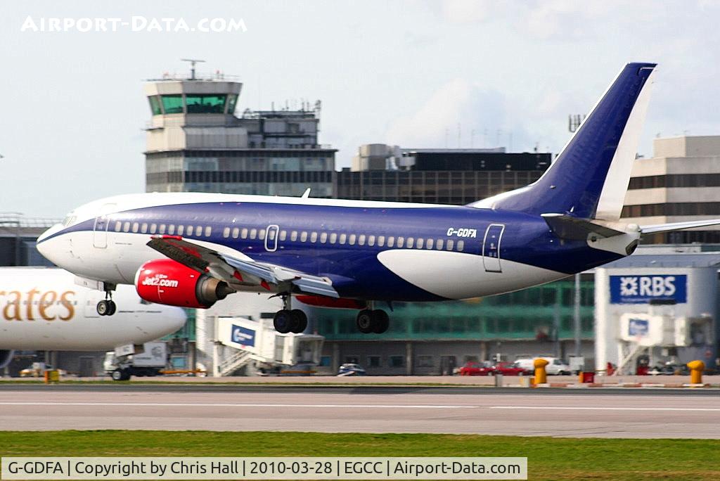 G-GDFA, 1988 Boeing 737-3G7 C/N 24011, Jet2's latest B737, ex OE-IAD, OM-HLX, EI-DOM, N370WL, N304AW still in KD Avia colours