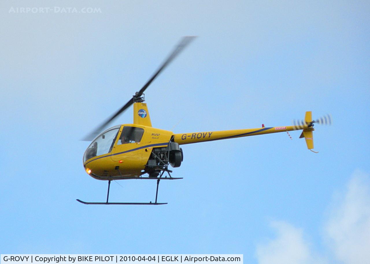G-ROVY, 1999 Robinson R22 Beta C/N 2957, JUST OVER THE FENCE