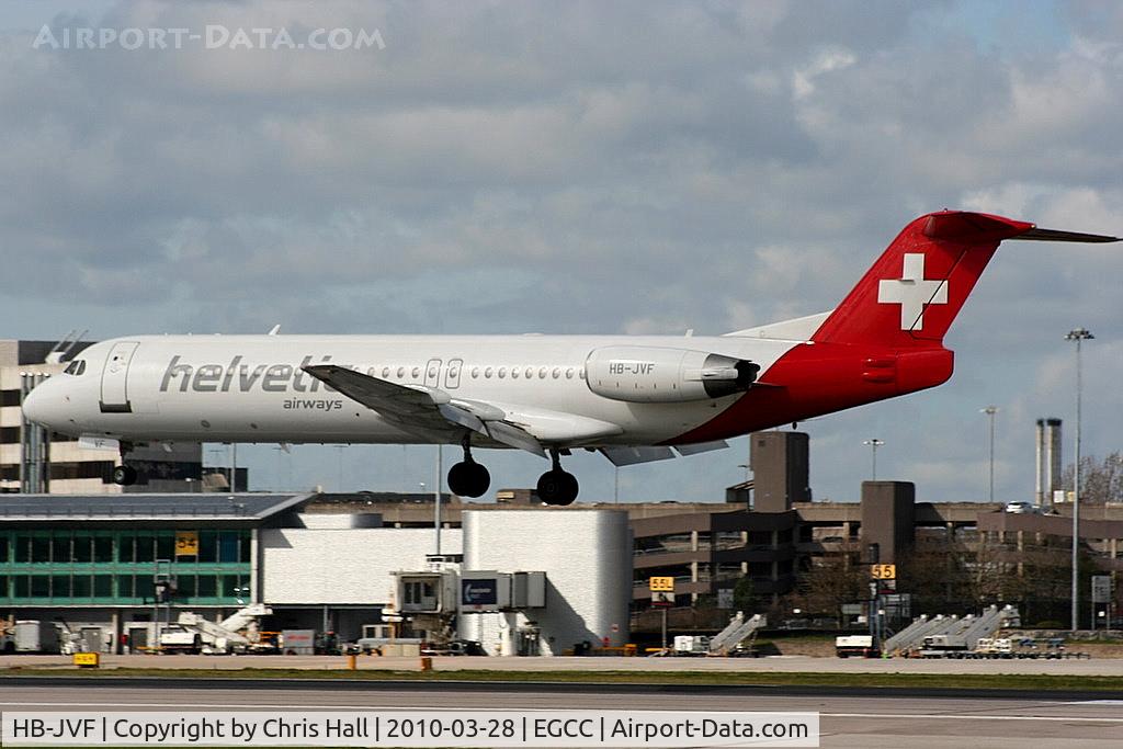 HB-JVF, 1993 Fokker 100 (F-28-0100) C/N 11466, Helvetic Airlines