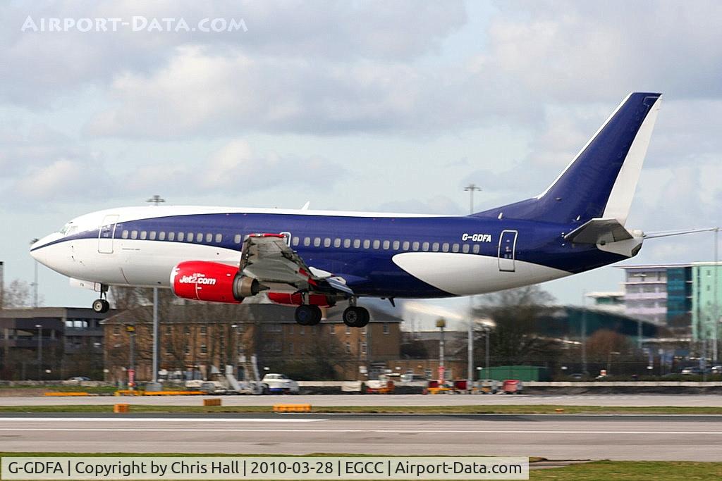 G-GDFA, 1988 Boeing 737-3G7 C/N 24011, Jet2's latest B737, ex OE-IAD, OM-HLX, EI-DOM, N370WL, N304AW still in KD Avia colours