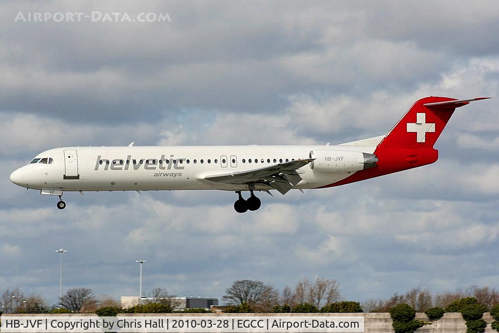 HB-JVF, 1993 Fokker 100 (F-28-0100) C/N 11466, Helvetic Airlines