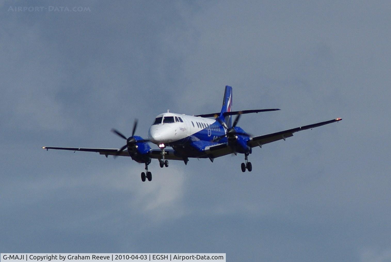 G-MAJI, 1993 British Aerospace Jetstream 41 C/N 41011, On approach to Norwich.