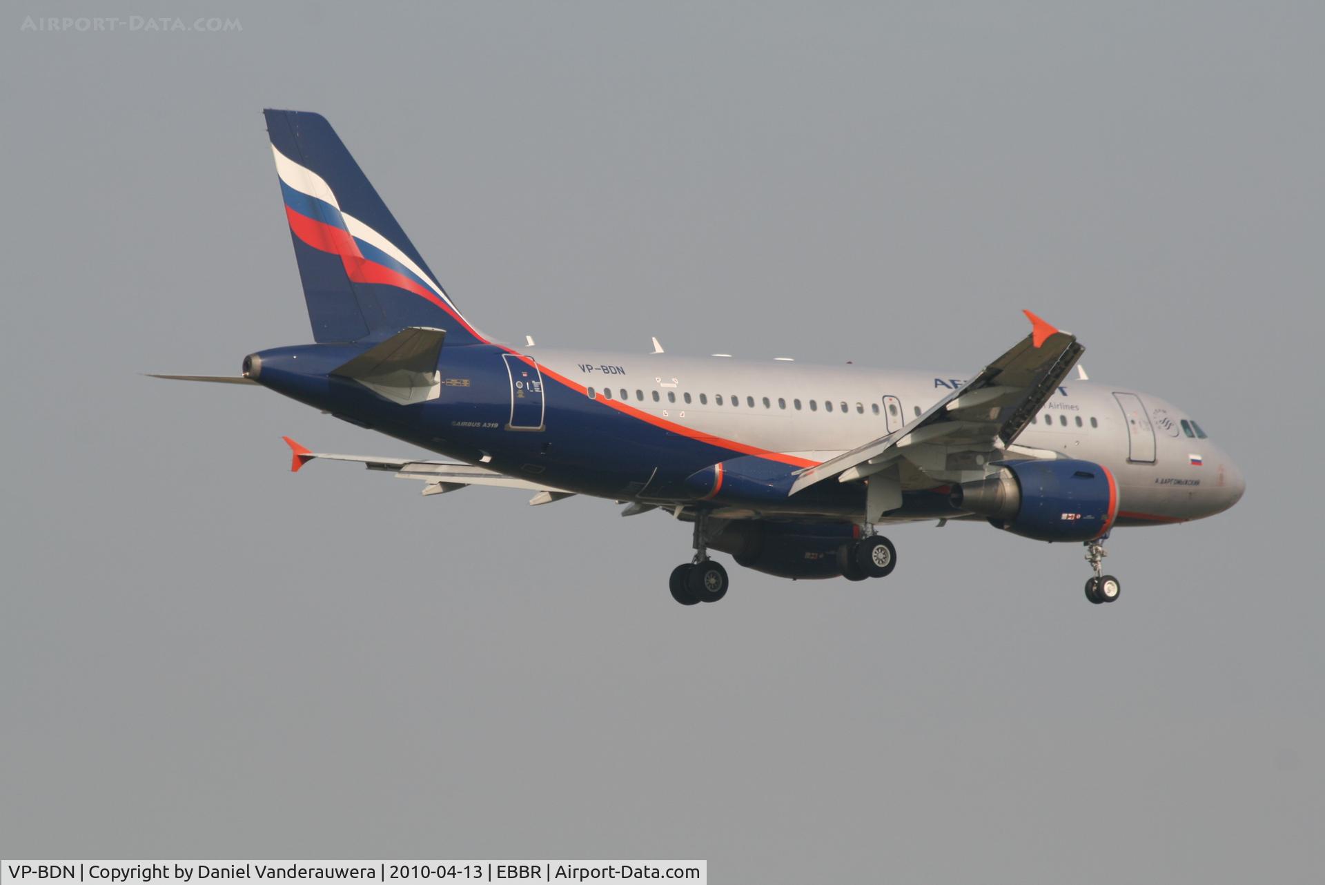 VP-BDN, 2003 Airbus A319-111 C/N 2072, Flight SU235 is descending to RWY 02
