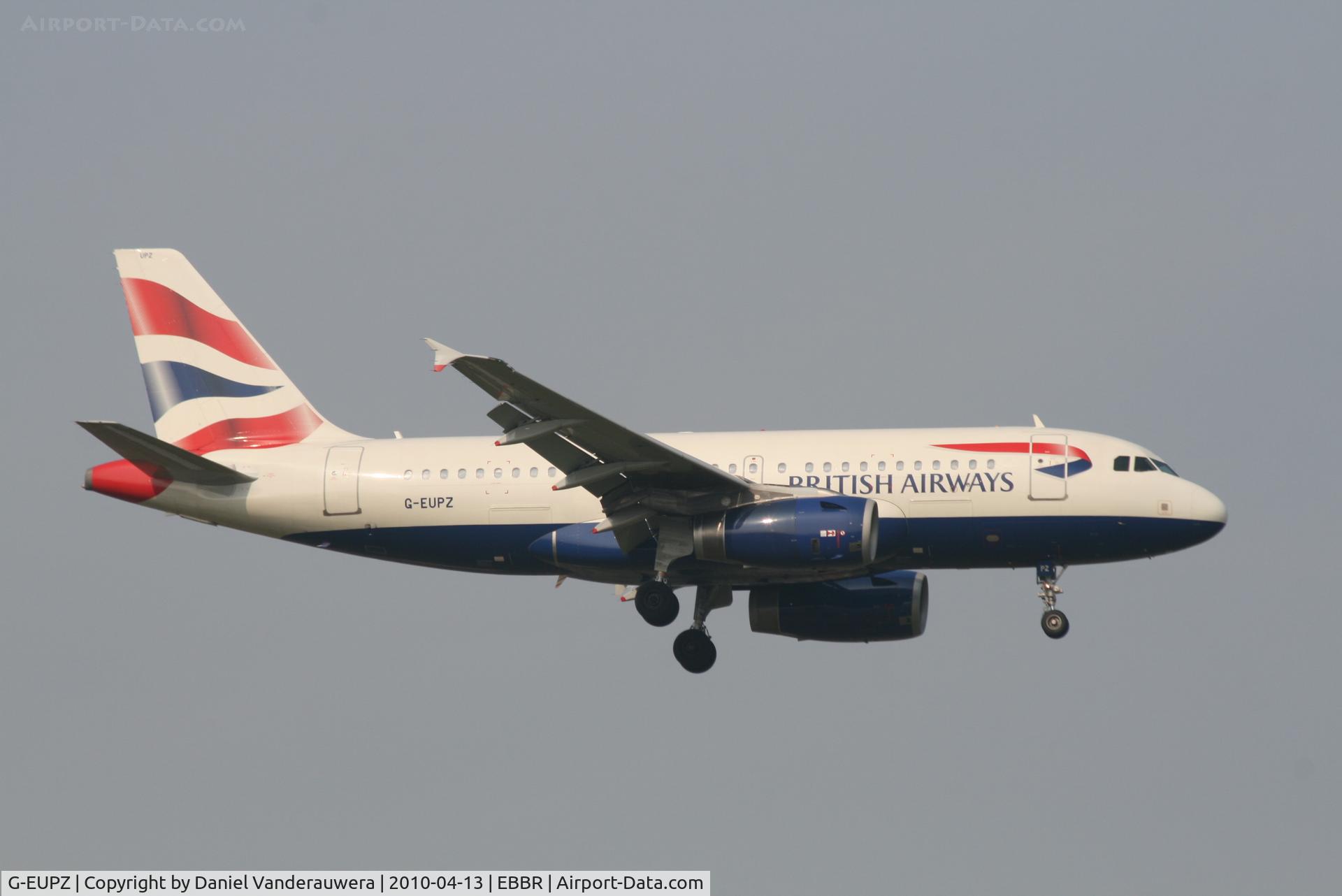 G-EUPZ, 2001 Airbus A319-131 C/N 1510, Arrival of flight BA392 to RWY 02
