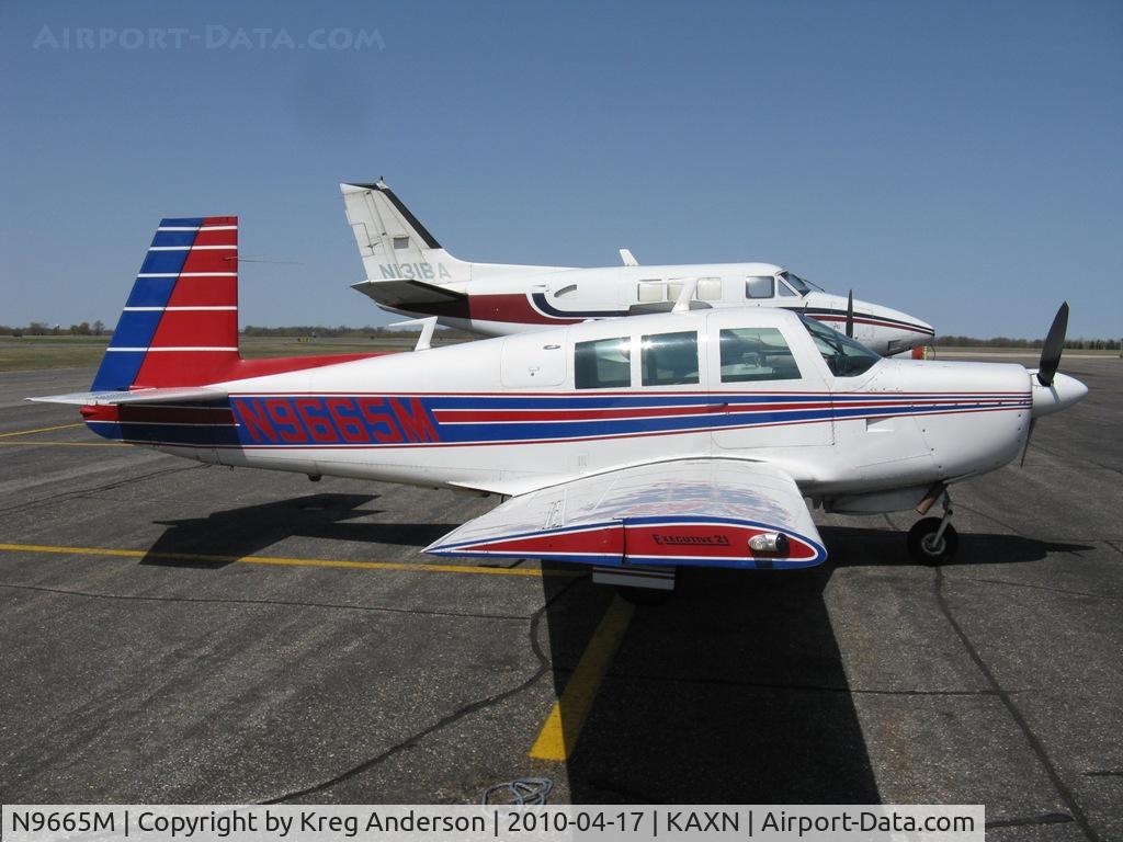 N9665M, 1966 Mooney M20F Executive C/N 670242, Mooney M20F on the line.