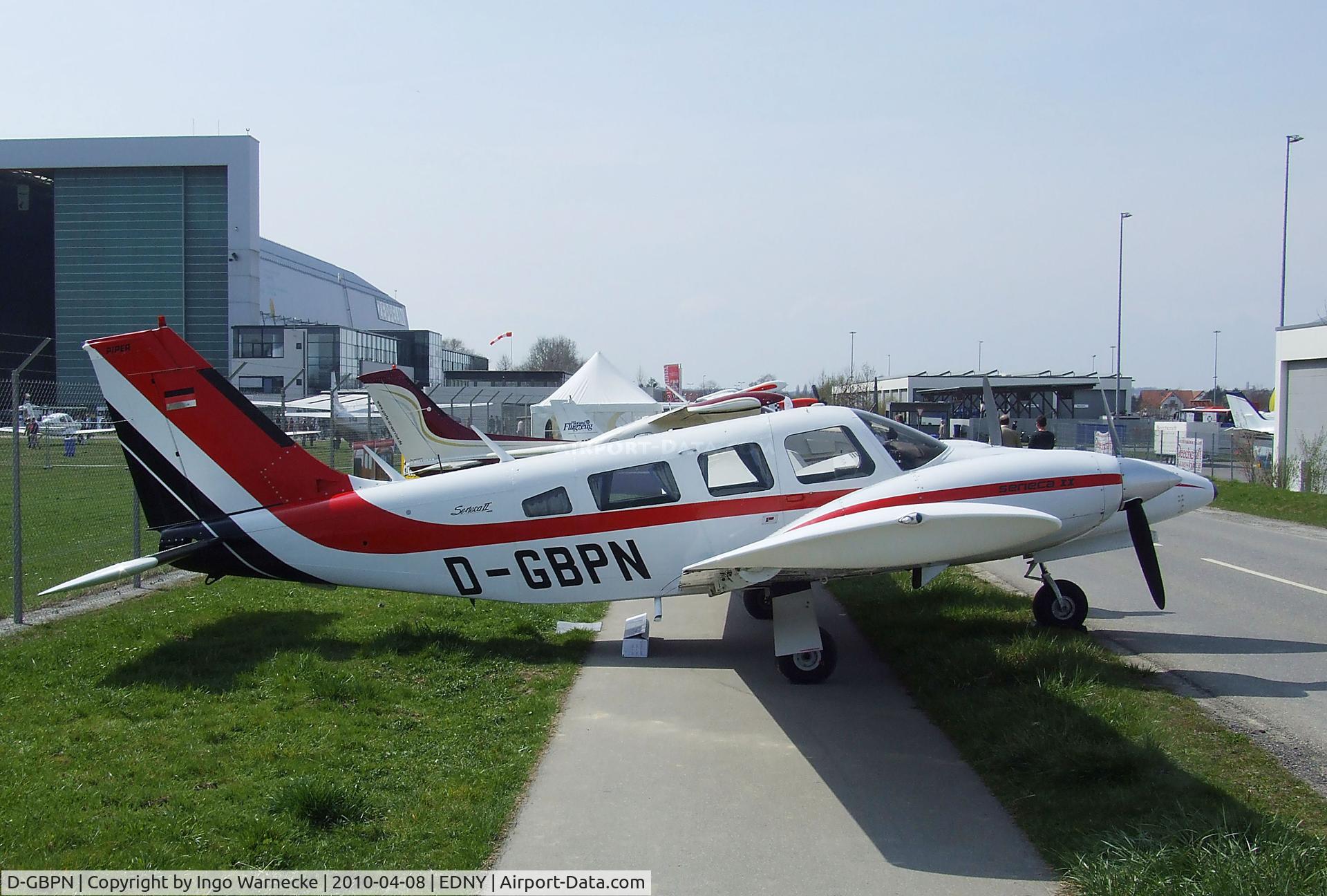 D-GBPN, 1977 Piper PA-34-200T Seneca II C/N 34-7770167, Piper PA34-200T Seneca II at the AERO 2010, Friedrichshafen
