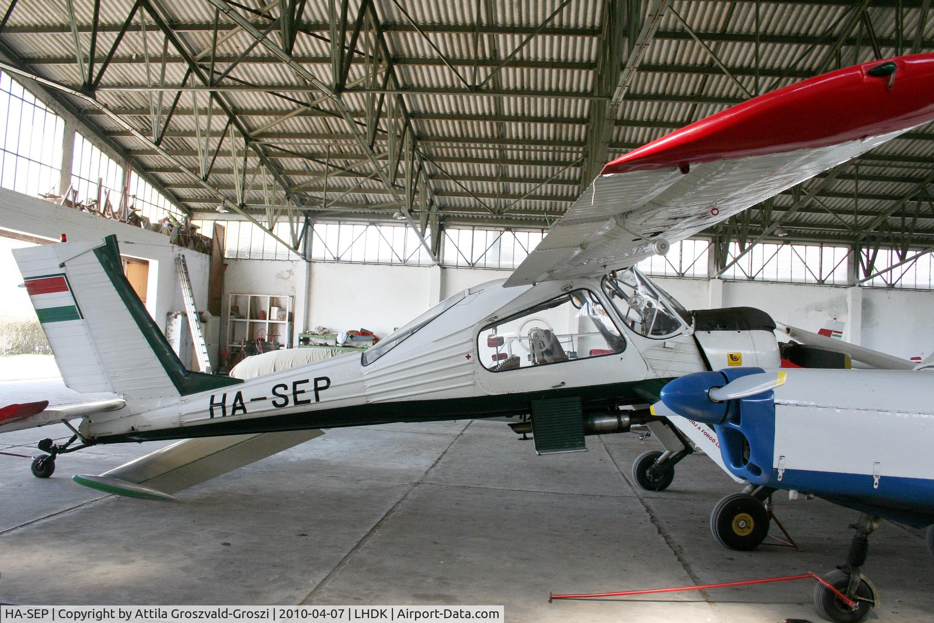 HA-SEP, 1988 PZL-Okecie PZL-104 Wilga 35A C/N 19880868, Dunakeszi Airport, Hungary - Hangar