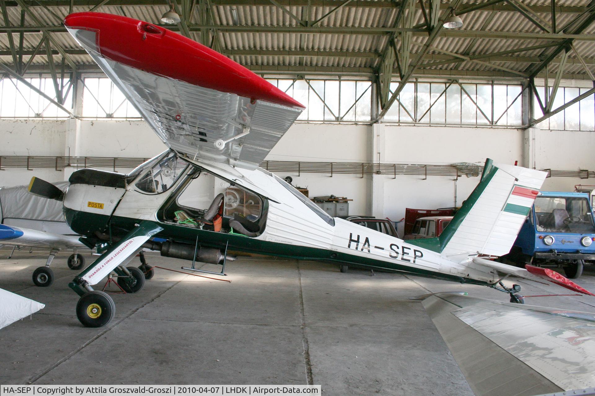 HA-SEP, 1988 PZL-Okecie PZL-104 Wilga 35A C/N 19880868, Dunakeszi Airport, Hungary - Hangar