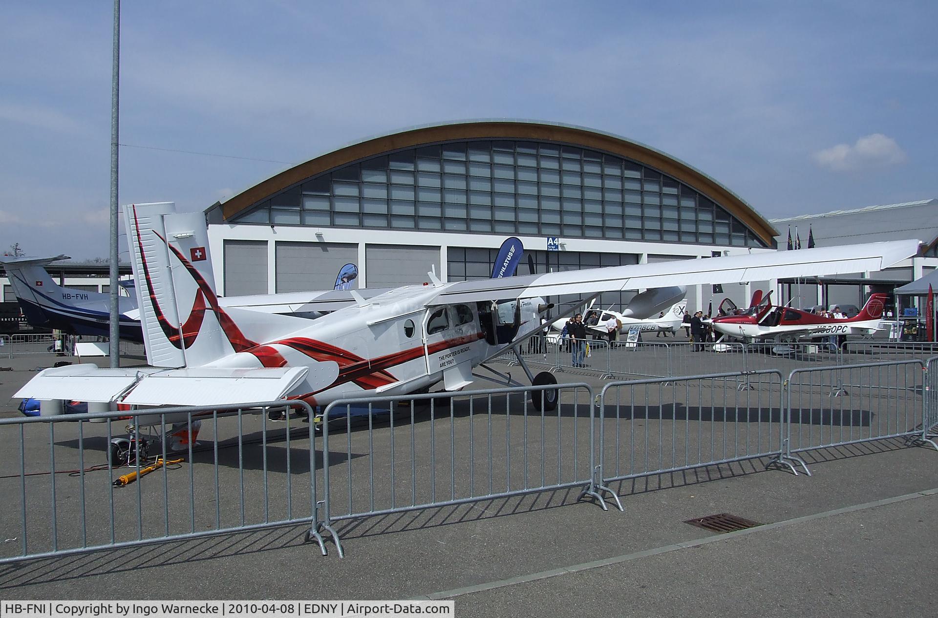 HB-FNI, 2008 Pilatus PC-6/B2-H4 Turbo Porter C/N 964, Pilatus PC-6 B2-H4 Turbo Porter at the AERO 2010, Friedrichshafen