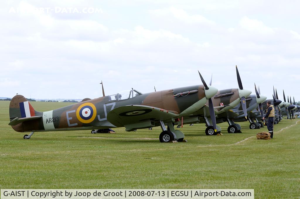 G-AIST, 1941 Supermarine 300 Spitfire Mk1A C/N WASP/20/2, A nice line up of the Spitfire attending Flying Legends 2008.