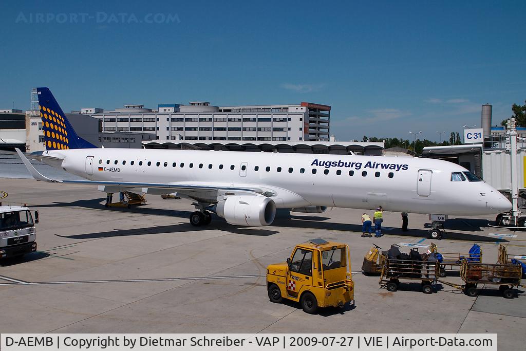 D-AEMB, 2009 Embraer 195LR (ERJ-190-200LR) C/N 19000297, Augsburg Airways Embraer 195
