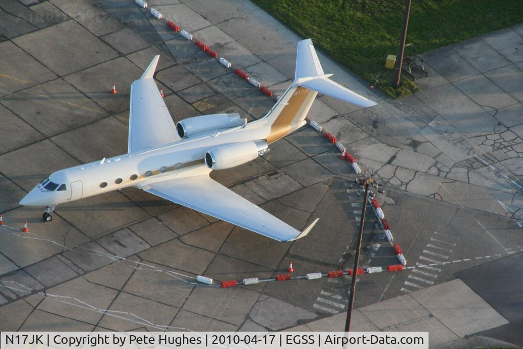 N17JK, 1994 Gulfstream Aerospace G-IV C/N 1235, N17JK GIV at Stansted, closed by volcanic ash, provides an opportunity for balloon flight