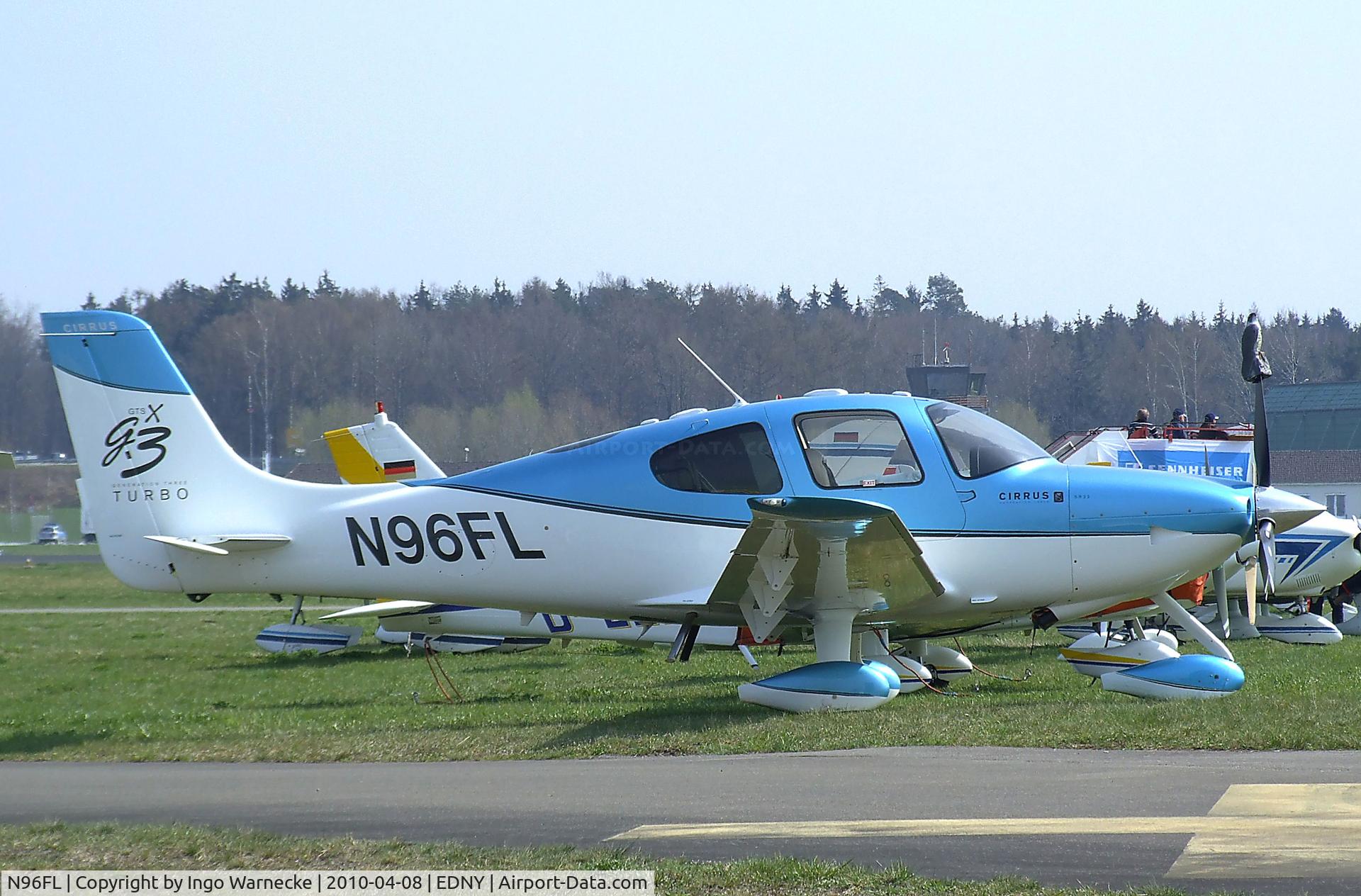 N96FL, Cirrus SR22 G3 GTS X Turbo C/N 2899, Cirrus SR22 GTS G3 at Friedrichshafen airport during the AERO 2010