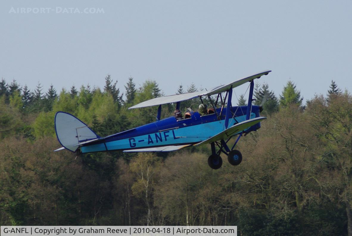G-ANFL, 1941 De Havilland DH-82A Tiger Moth II C/N 84617, Climbing out of Felthorpe, UK.