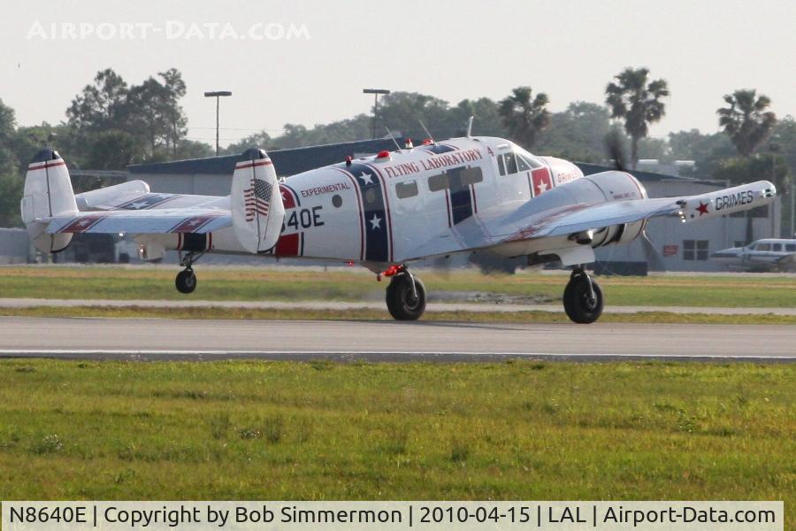 N8640E, Beech C-45H Expeditor C/N AF-510, Departing Lakeland, FL during Sun N Fun 2010