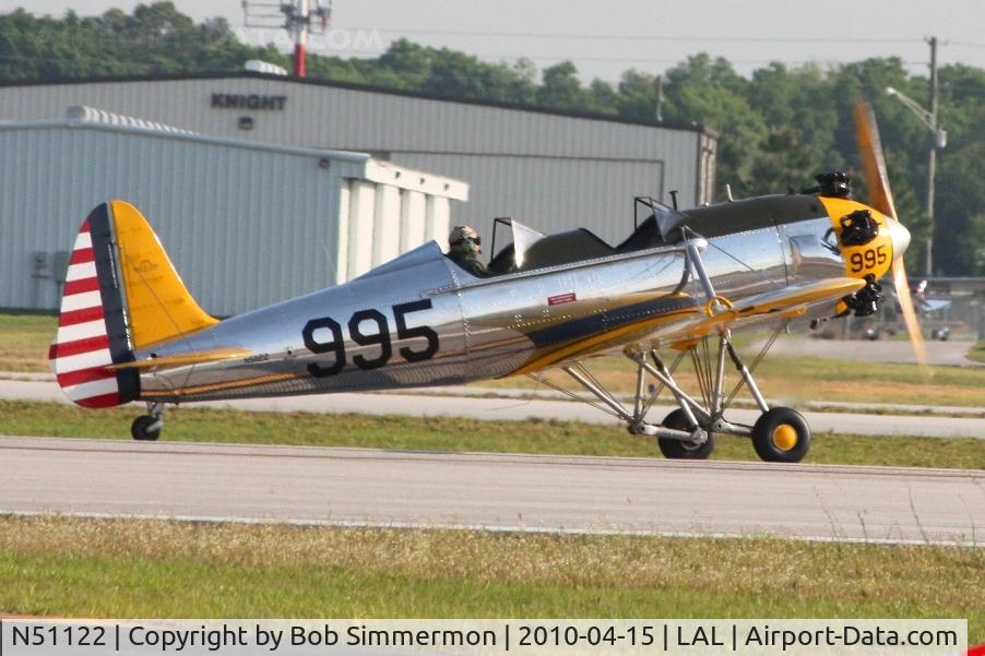N51122, 1942 Ryan Aeronautical ST3KR C/N 2204, Departing Lakeland, FL during Sun N Fun 2010