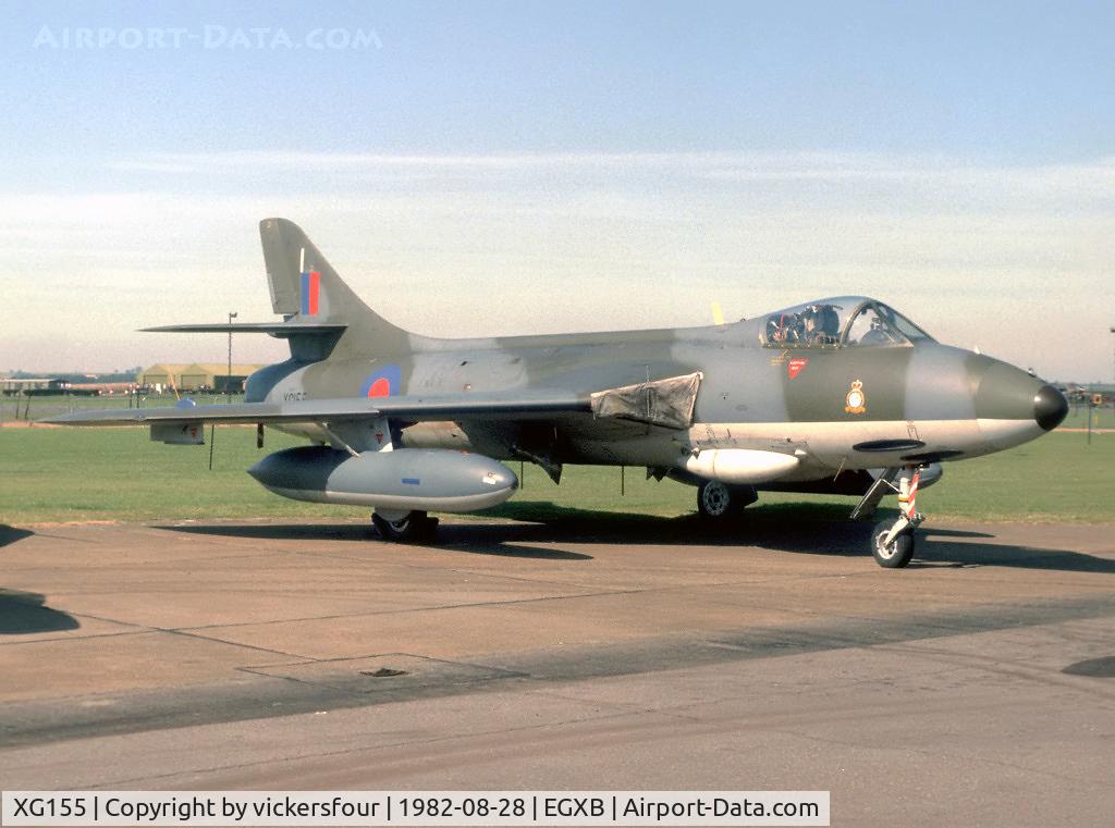 XG155, 1956 Hawker Hunter FGA.9 C/N S4/U/3388, Royal Air Force Hunter FGA9 (c/n S4/U/3388). Operated by 1 TWU, coded 'I'. Binbrook.