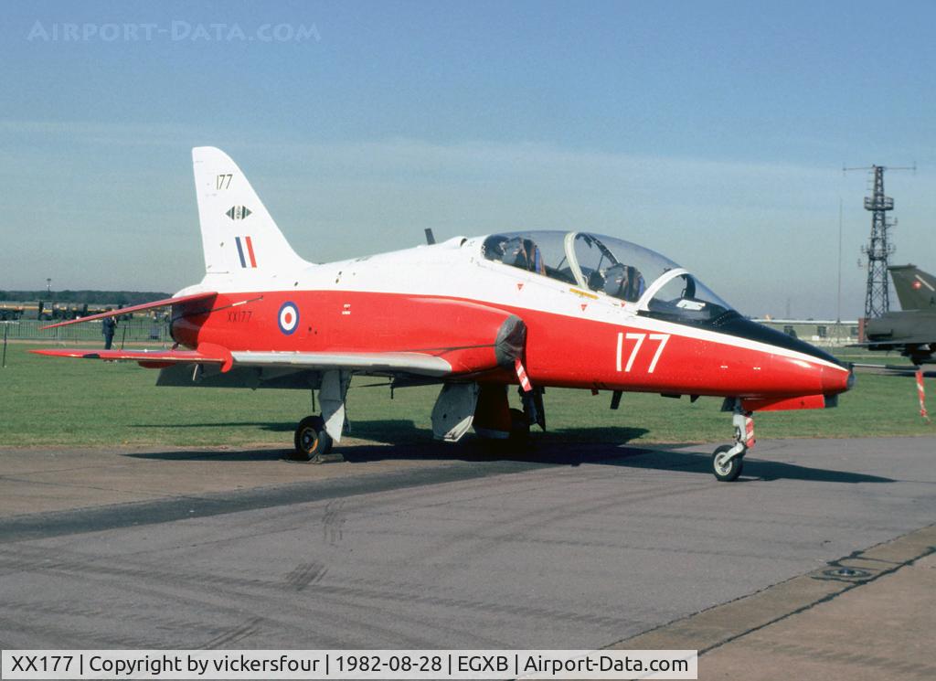 XX177, 1977 Hawker Siddeley Hawk T.1 C/N 024/312024, Royal Air Force. Operated by 4 FTS/CFS. Binbrook.