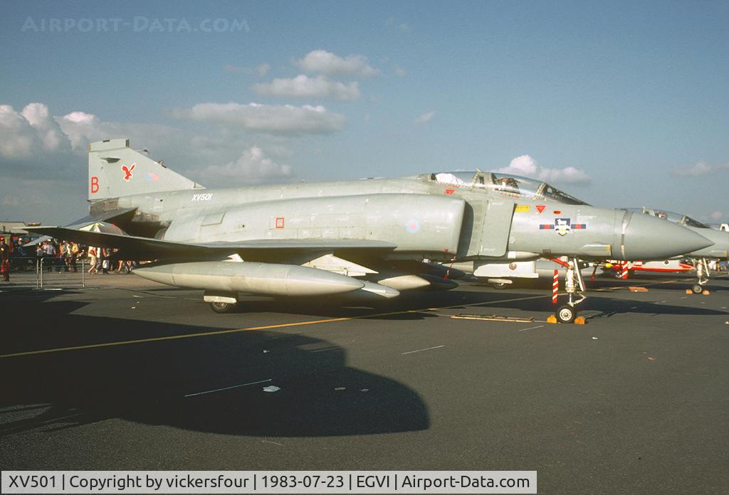 XV501, 1969 McDonnell Douglas Phantom FGR2 C/N 3507, Royal Air Force. Operated by 23 Squadron, coded 'B'. Greenham Common.