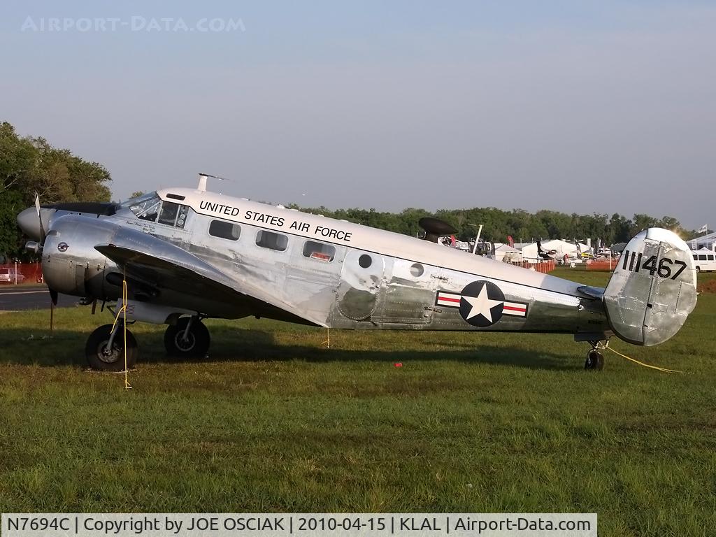 N7694C, 1951 Beech C-45G Expeditor C/N AF-24, On display at Lakeland