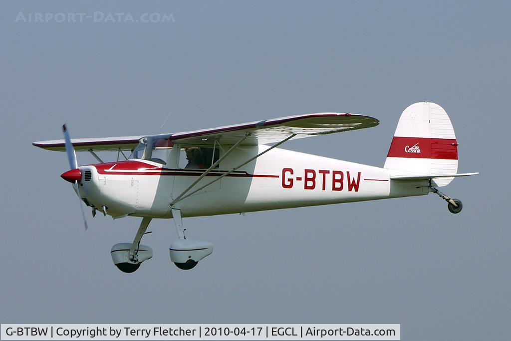 G-BTBW, 1947 Cessna 120 C/N 14220, at Fenland on a fine Spring day for the 2010 Vintage Aircraft Club Daffodil Fly-In