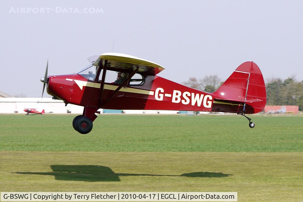 G-BSWG, 1946 Piper PA-17 Vagabond C/N 15-99, at Fenland on a fine Spring day for the 2010 Vintage Aircraft Club Daffodil Fly-In