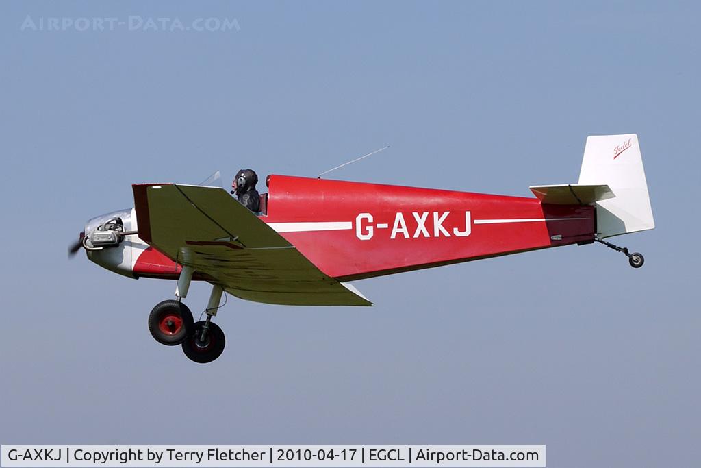 G-AXKJ, 1970 Jodel D-9 Bebe C/N PFA 941, at Fenland on a fine Spring day for the 2010 Vintage Aircraft Club Daffodil Fly-In