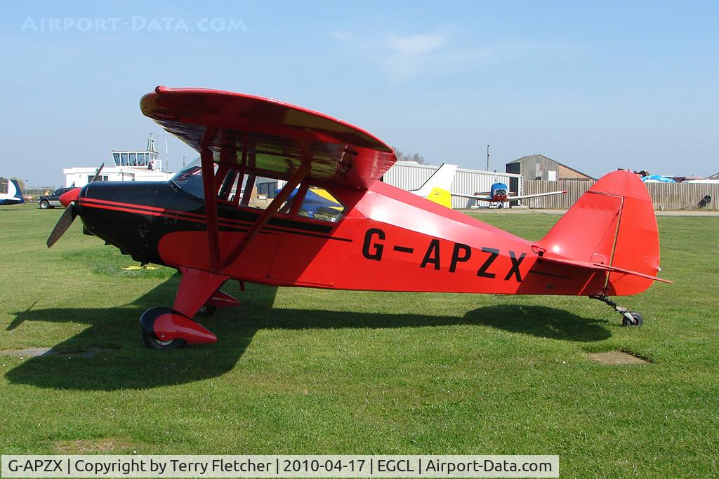 G-APZX, 1957 Piper PA-22-150 Caribbean C/N 22-5181, at Fenland on a fine Spring day for the 2010 Vintage Aircraft Club Daffodil Fly-In