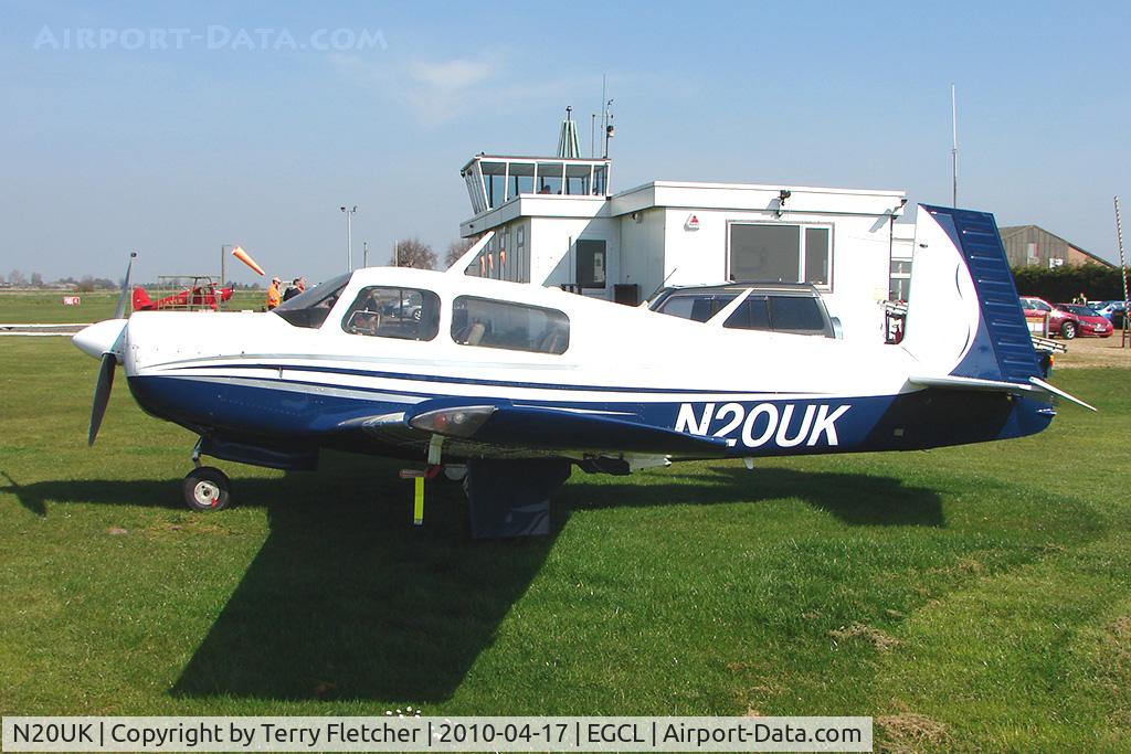 N20UK, 1976 Mooney M20F Executive C/N 22-1380, at Fenland on a fine Spring day for the 2010 Vintage Aircraft Club Daffodil Fly-In