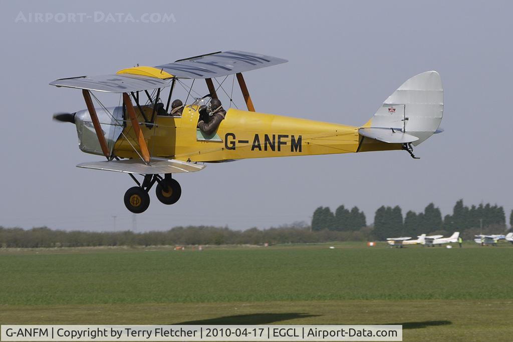 G-ANFM, 1941 De Havilland DH-82A Tiger Moth II C/N 83604, at Fenland on a fine Spring day for the 2010 Vintage Aircraft Club Daffodil Fly-In